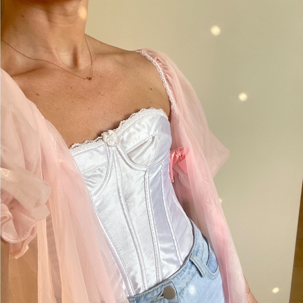 XS Vintage White Corset Top